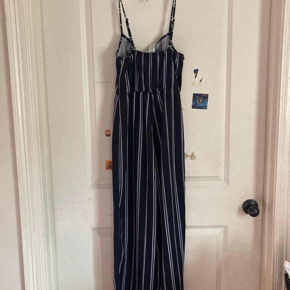 Cosmic Beauty Black White Striped Women’s Jumpsuit Romper M - Picture 2 of 5